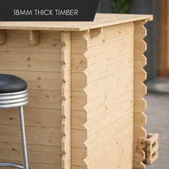 Rustic Wooden Corner Interlock Bar | Best Home Bar & Bar Countertop for UK Gardens & Pub Sheds