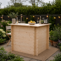 Rustic Wooden Corner Interlock Bar | Best Home Bar & Bar Countertop for UK Gardens & Pub Sheds