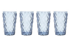 Fleur Set Of Four Blue Highball Glasses