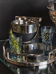 Fleur Set Of Four Blue Wine Glasses