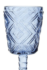 Fleur Set Of Four Blue Wine Glasses