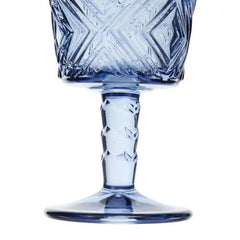 Fleur Set Of Four Blue Wine Glasses
