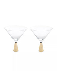 Astrid Set Of Two Cocktail Glasses With Gold Finish Stem