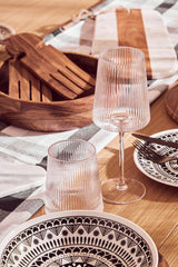 Eldon Set of Four Ribbed Wine Glasses 430ml