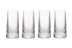 Set of Four Eldon Ribbed Clear Hi Ball Glasses MOB