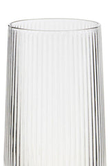 Set of Four Eldon Ribbed Clear Hi Ball Glasses MOB