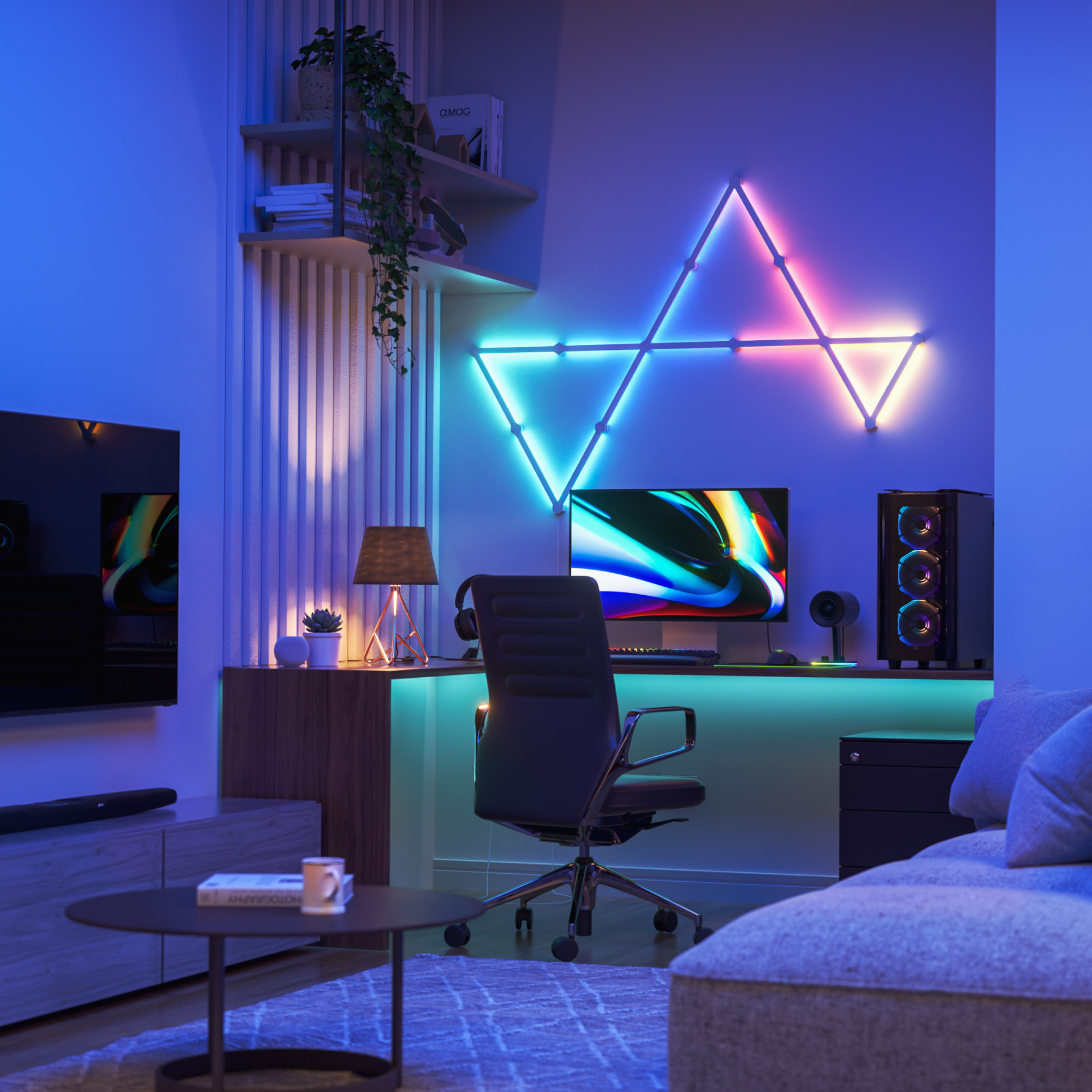 Nanoleaf Lines 60 Degree Starter Kit (15-Pack) | Modular RGB Wall Lights for Man Caves, Home Bars & Games Rooms