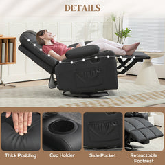 HOMCOM Manual Reclining Chair, Recliner Armchair with Swivel, Black