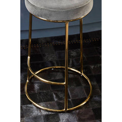 Manhattan Grey Velvet Tall Bar Stool