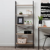 Bradbury Five Tier Grey Oak Veneer Ladder Shelf Unit