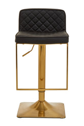 Baina Black And Gold Bar Stool With Square Base