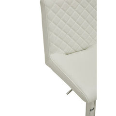 Baina White And Chrome Bar Stool With Round Base