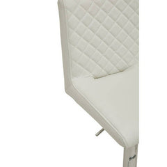 Baina White And Chrome Bar Stool With Round Base