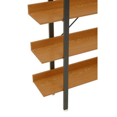 Laxton 5 Tier Wood Finish Shelves And Black Frame Shelf Unit
