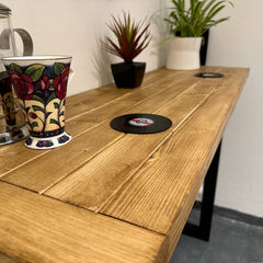 Industrial Style Breakfast Bar - Dark Oak