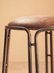 Dalston Mocha Bar Stool With Gunmetal Legs