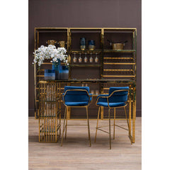Piermount Gold Bar Shelf Unit With Glass Rack