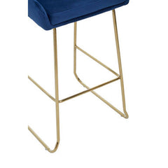 Tamzin Blue Velvet Bar Chair With Low Arms