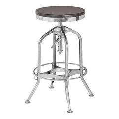 Gator Chrome and Ash Wood Adjustable Bar Stool