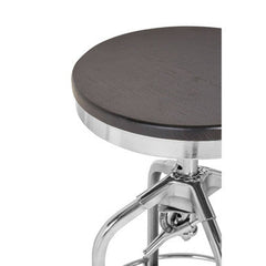 Gator Chrome and Ash Wood Adjustable Bar Stool