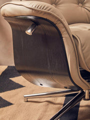Warrington Mink Leather Effect Recliner And Footstool