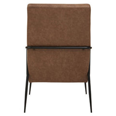 Hoxton Brown Leather Lounge Chair With Reclined Profile
