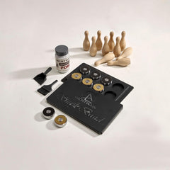 The Grand Shuffleboard Table – Luxury Black Metal & Chestnut Wood, 300cm