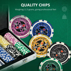 Tournament Poker Set in Case – 300 Poker Chips, Blinds & Lockable Aluminium Case | UK Poker Set