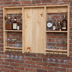 Large Rustic Wooden Bar Shelving Unit