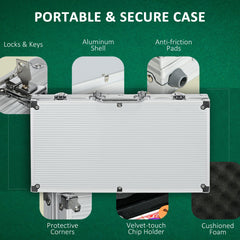 Tournament Poker Set in Case – 300 Poker Chips, Blinds & Lockable Aluminium Case | UK Poker Set