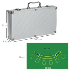 Tournament Poker Set in Case – 300 Poker Chips, Blinds & Lockable Aluminium Case | UK Poker Set