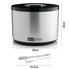 Barcool 10L Ice Bucket Round - Silver