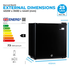 Barcool Bar25 LED Mini Bar Fridge