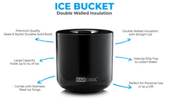 Barcool 4L Ice Bucket Round - Black