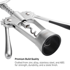 Barcool Wing Corkscrew with Pourer & Stopper | 3-in-1 Wine & Beer Opener