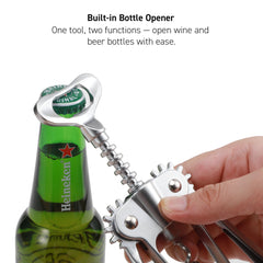 Barcool Wing Corkscrew with Pourer & Stopper | 3-in-1 Wine & Beer Opener