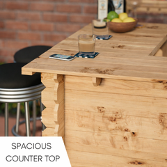Rustic Wooden Corner Interlock Bar | Best Home Bar & Bar Countertop for UK Gardens & Pub Sheds