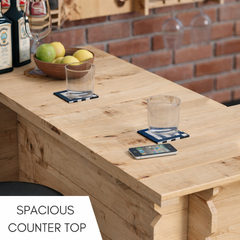 Rustic Wooden Corner Interlock Bar | Best Home Bar & Bar Countertop for UK Gardens & Pub Sheds