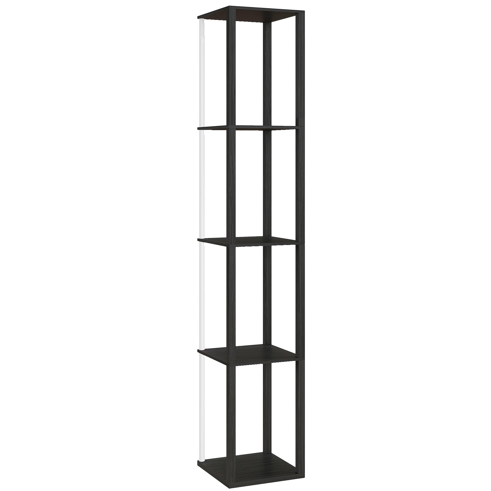 HOMCOM black RGB LED floor lamp with four display shelves