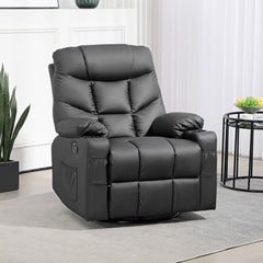 HOMCOM Manual Reclining Chair, Recliner Armchair with Swivel, Black