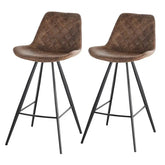 HOMCOM Vintage Brown Bar Stools Set Of 2