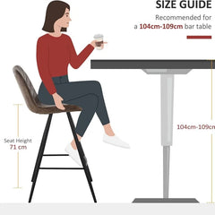 HOMCOM Vintage Brown Bar Stools Set Of 2