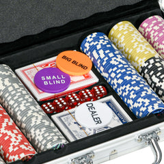 Tournament Poker Set in Case – 300 Poker Chips, Blinds & Lockable Aluminium Case | UK Poker Set