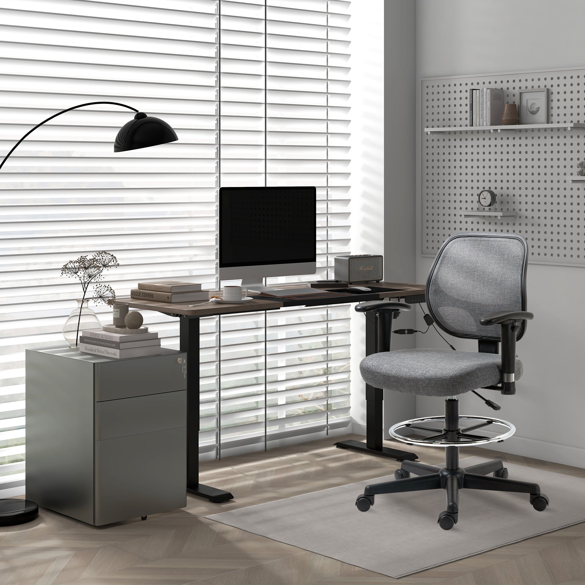 Vinsetto black electric height-adjustable standing desk with LED display