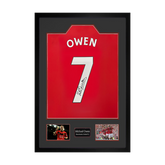 Michael Owen Signed Manchester United Shirt Premium Frame