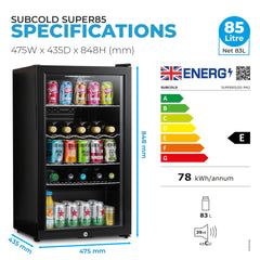 Subcold Super 85 LED Beer Fridge