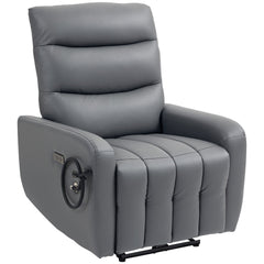 HOMCOM Electric Recliner Armchair with USB, Grey