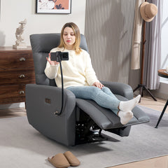 HOMCOM Electric Recliner Armchair with USB, Grey