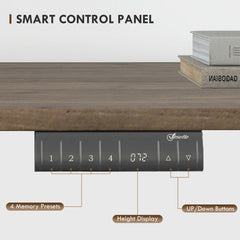 Vinsetto black electric height-adjustable standing desk with LED display