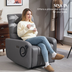 HOMCOM Electric Recliner Armchair with USB, Grey